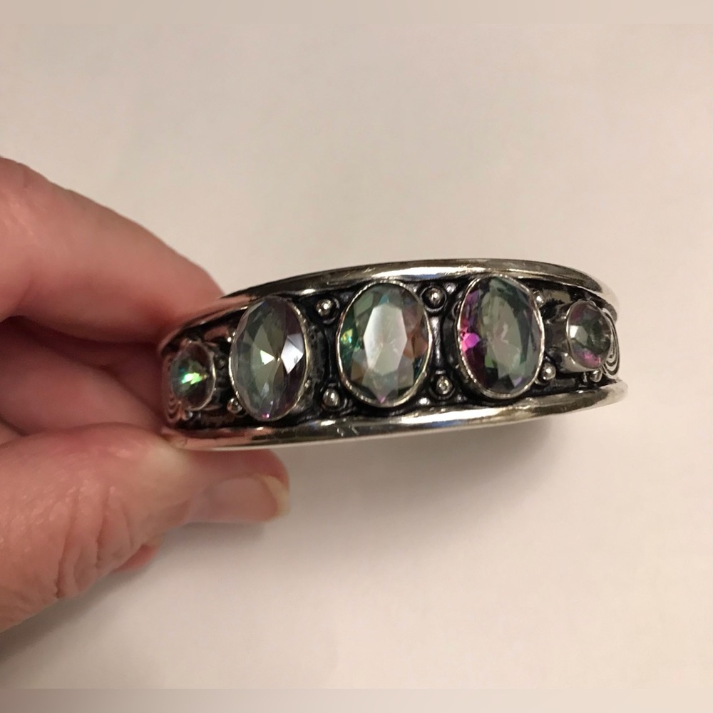Mystic Topaz Stamped 925 Sterling Silver Bracelet